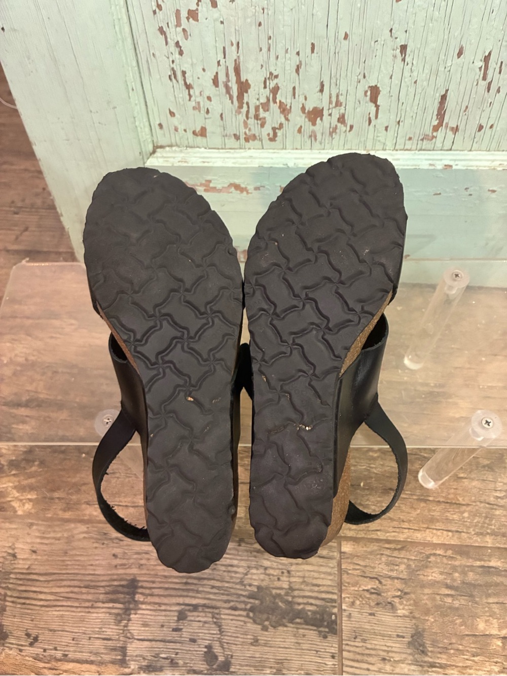 Black Women's Cross-Strap Slingback wedge Sandals - Picture 6 of 6